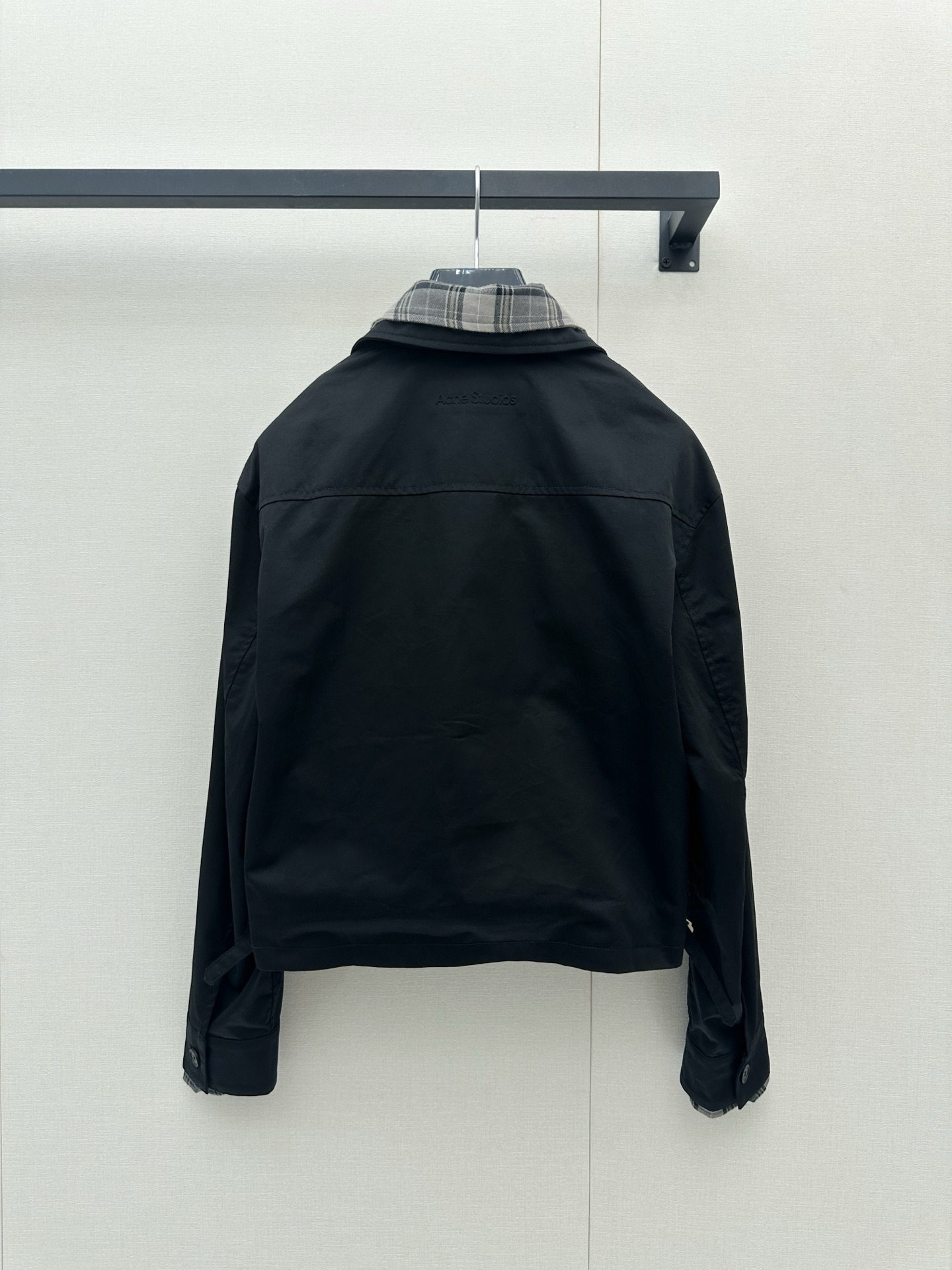 아크네(Acne studios) 체크 페이크 레이어드 크롭 재킷 상의 의류