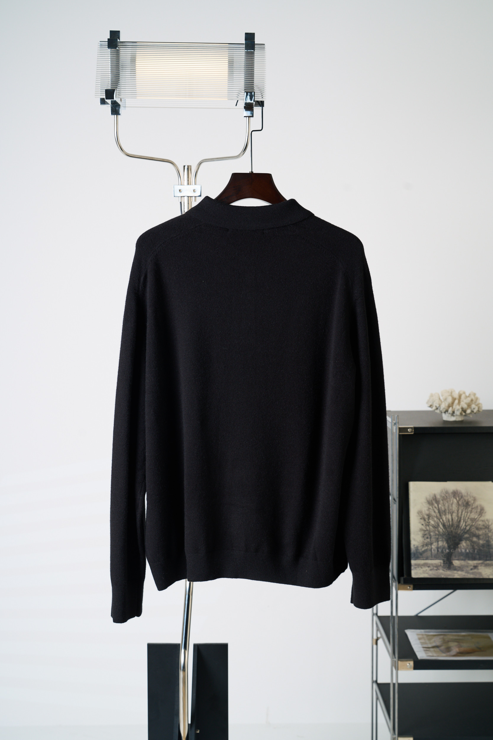 아크네(Acne studios) 로고 자수 울 폴로 니트 상의 의류