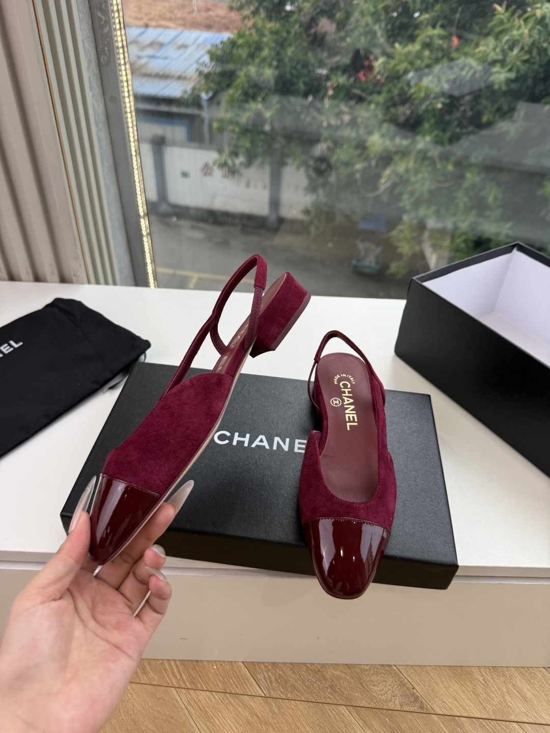 샤넬(CHANEL) 메리제인 슬링백 플랫 신발