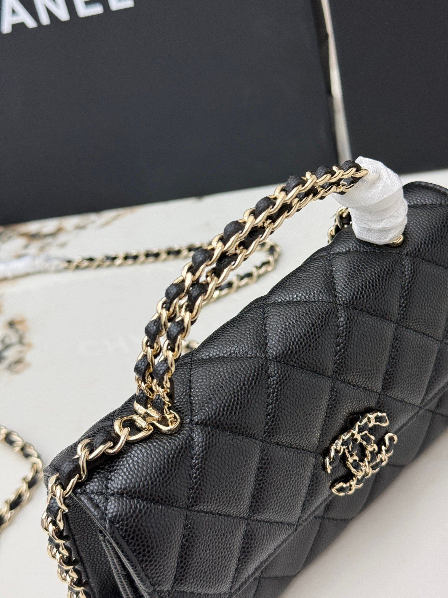 Chanel 25S 샤넬 캐비어 카우레더 Kelly 핸들백 가방