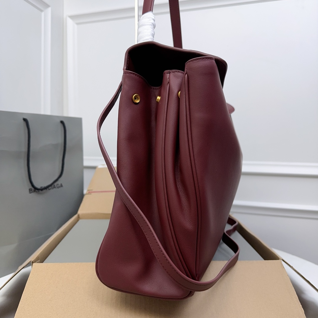 BALENCIAGA 발렌시아가 Rodeo 로데오 라지 핸드백 (버건디 컬러 / 골드 하드웨어) 가방