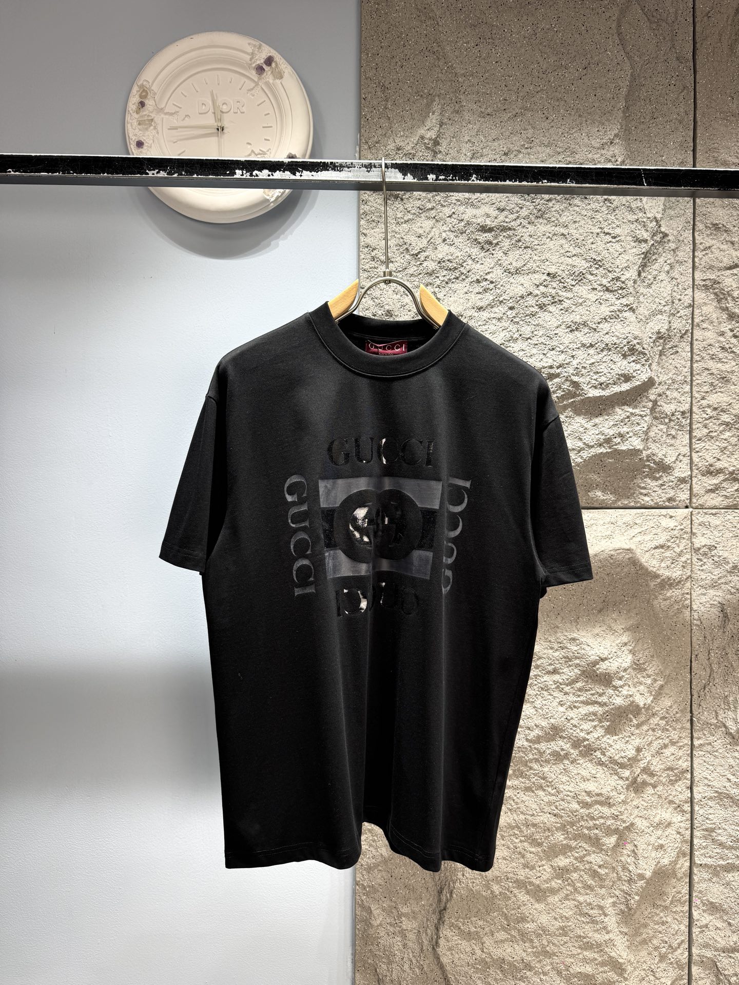 구찌(GUCCI) 더블 G 레터링 프린트 반팔 티셔츠 상의 의류