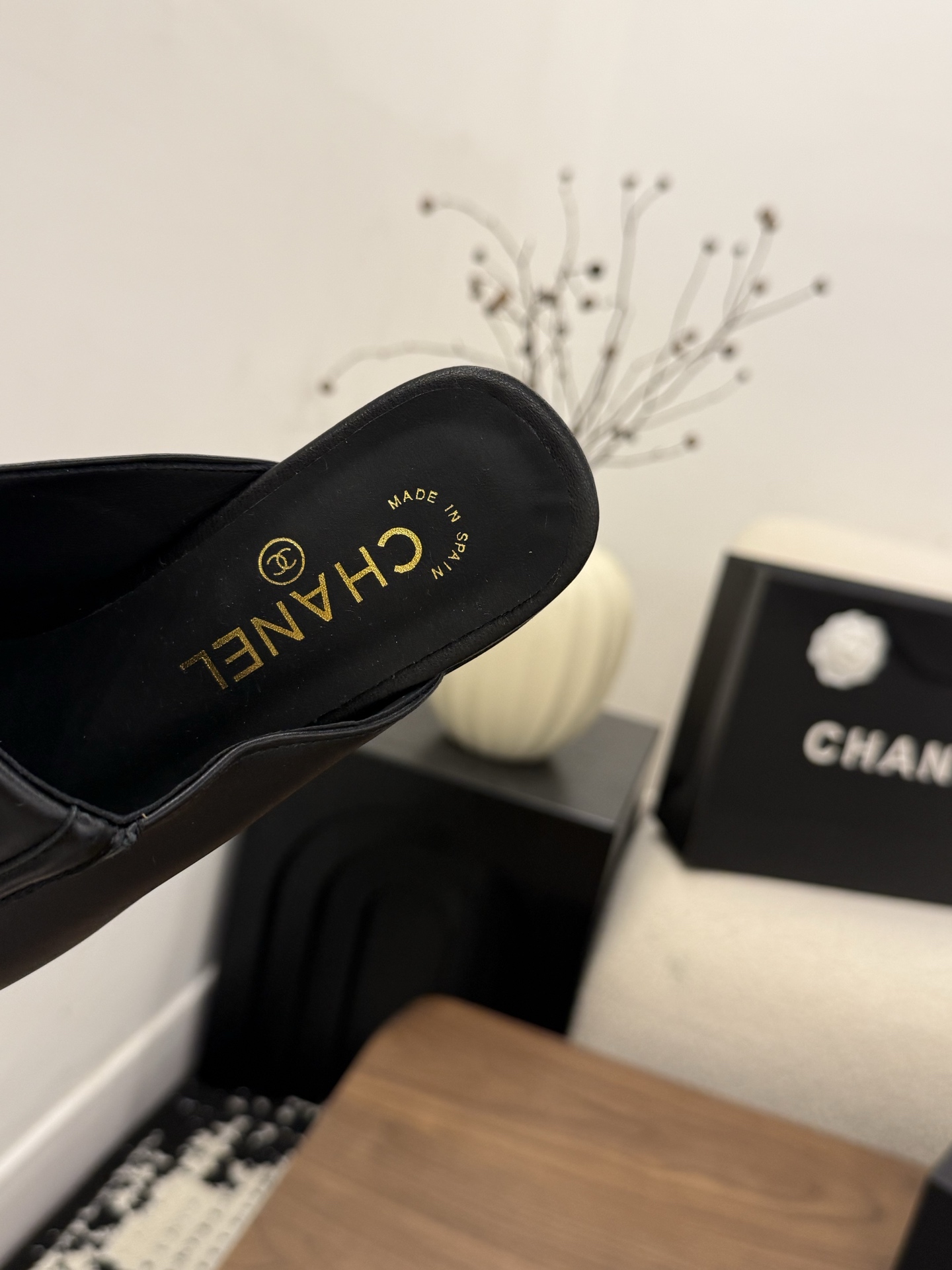 샤넬(CHANEL) 스퀘어토 미들굽 슬리퍼 신발