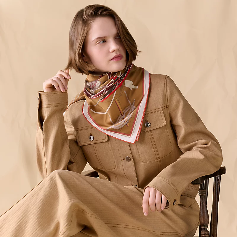 에르메스(HERMES) 미니어처 마차 양면 실크 스카프 목도리 스카프
