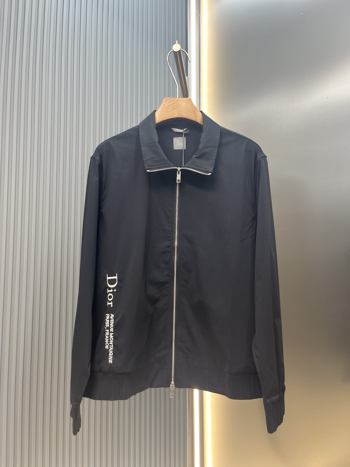 디올(DIOR) 로고 자수 스탠드 칼라 집업 재킷 상의 의류