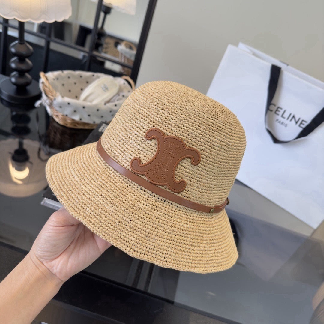 셀린느(CELINE) 라피아 햇 모자