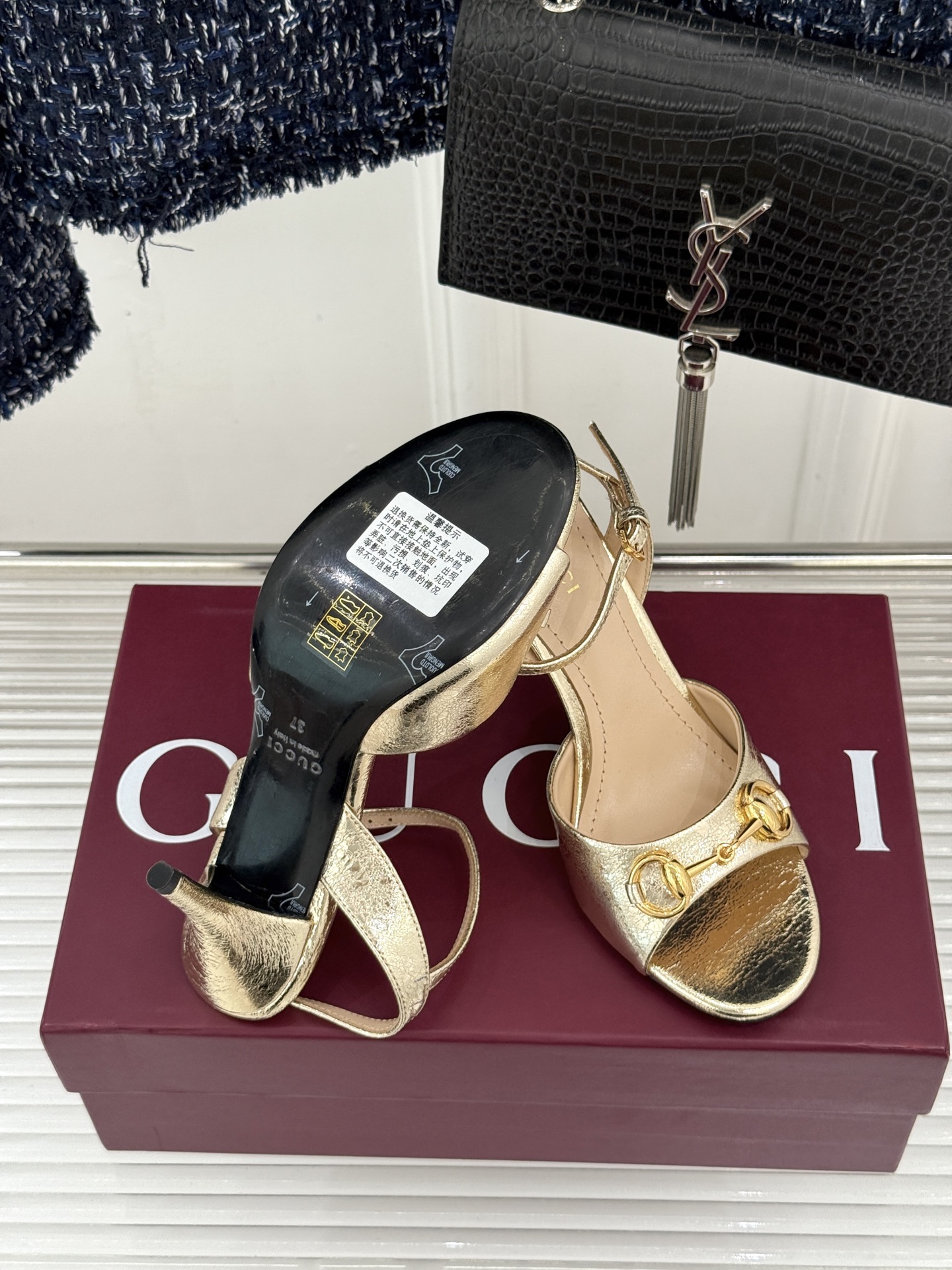 구찌(GUCCI) 홀스빗 GG 피프토 힐 샌들 신발