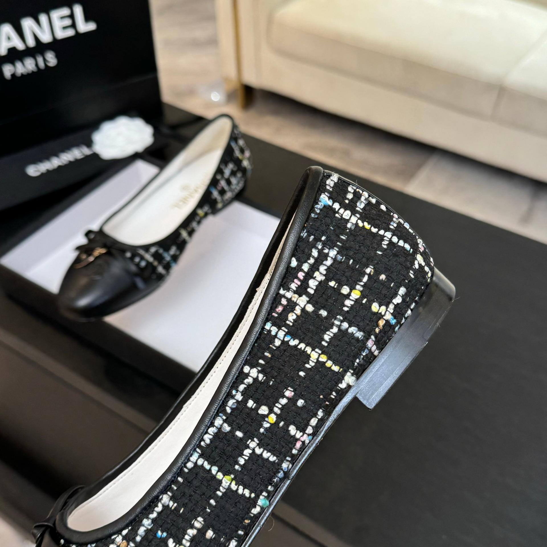 샤넬(CHANEL) 트위드 리본 플랫슈즈 신발 복제