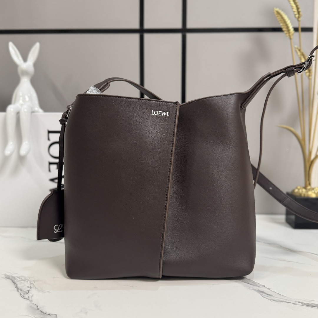 LOEWE 로에베 미디움 스무스 Bilbao 빌바오 트라페즈 버킷 백 가방