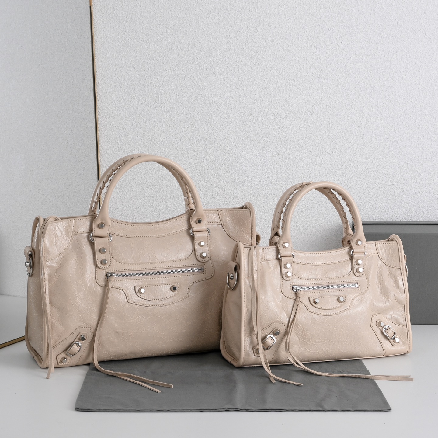 BALENCIAGA 발렌시아가 Le City 르 시티 스웨이드 컴비네이션 카프스킨 모터사이클 백 가방
