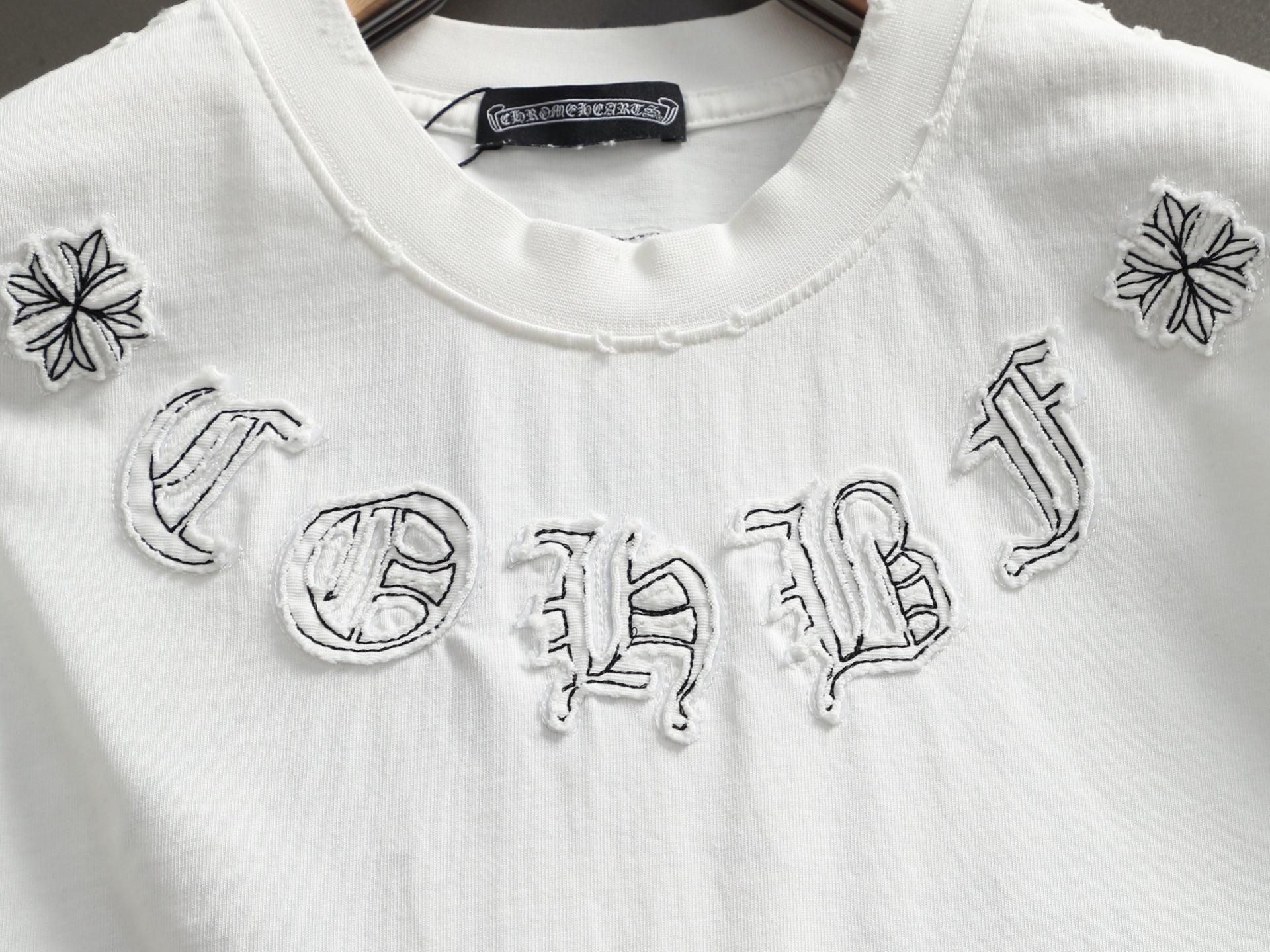 크롬하츠(CHROME HEARTS) 자수 워싱 반팔 티셔츠 상의 의류