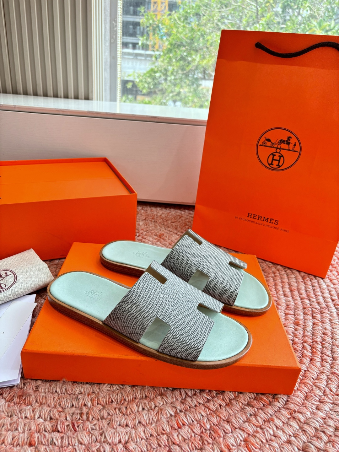 에르메스(HERMES) H 스트랩 슬리퍼 샌들 신발