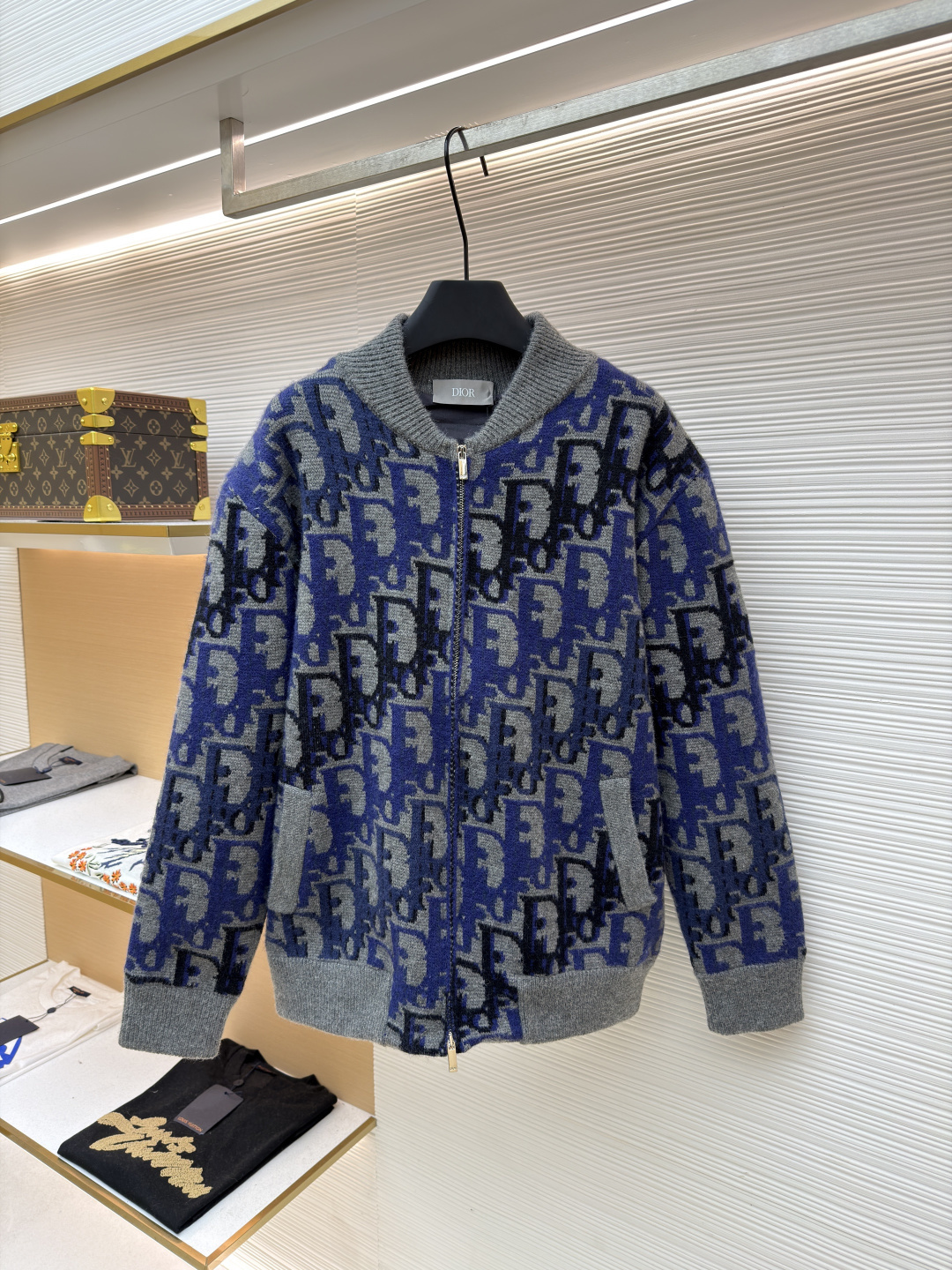 디올(DIOR) 로고 자카드 울 블렌드 니트 집업 재킷 의류