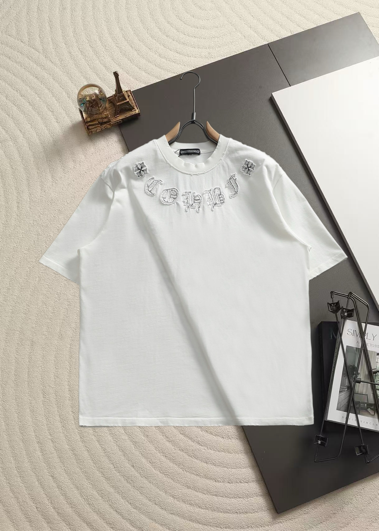 크롬하츠(CHROME HEARTS) 자수 워싱 반팔 티셔츠 상의 의류