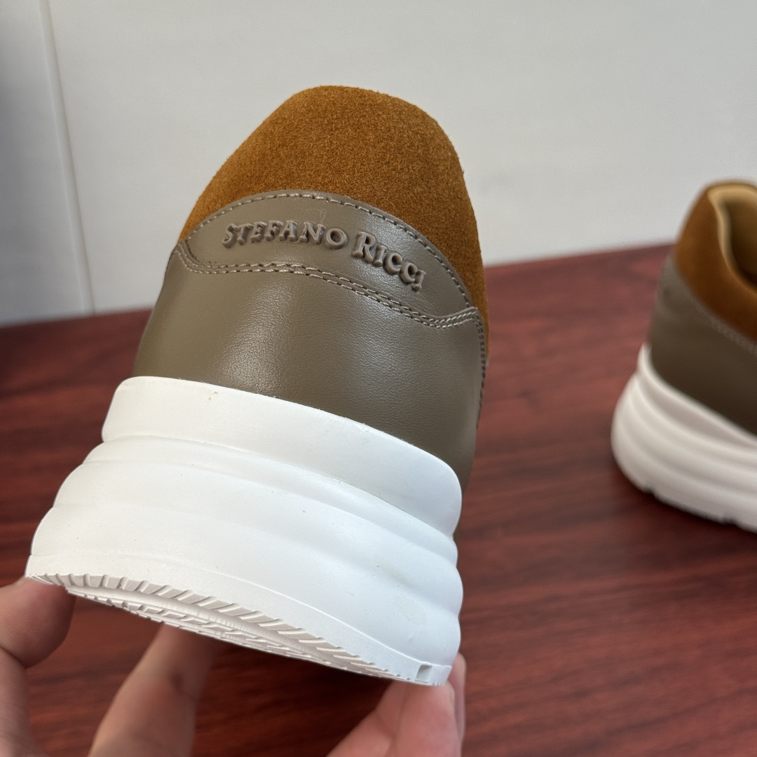 [Stefano Ricci] 스테파노 리치 레더 퍼포레이티드 콤비 스니커즈 신발
