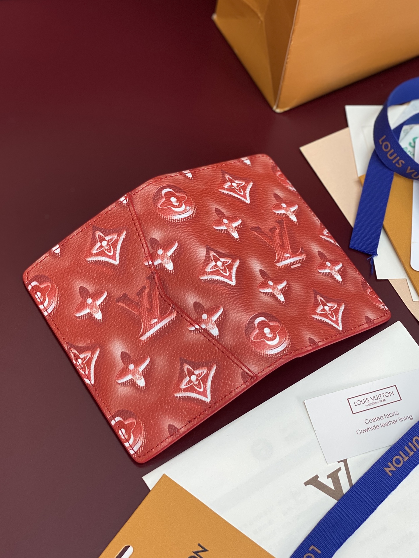 [Louis Vuitton] LV 루이비통 모노그램 포켓 오거나이저 카드 지갑 (코튼 레드)