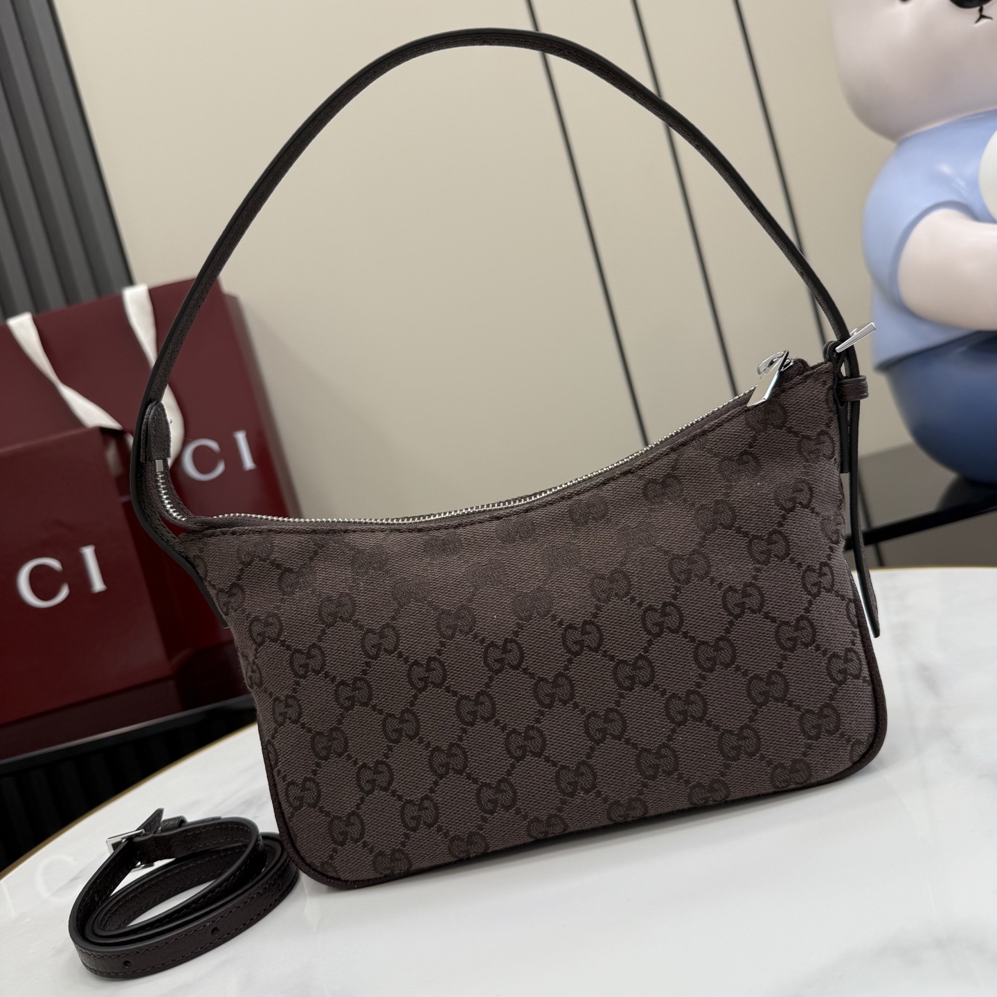 [Gucci] 구찌 (Generation) Lady Lunetta 레이디 루네타 GG 캔버스 호보백 가방