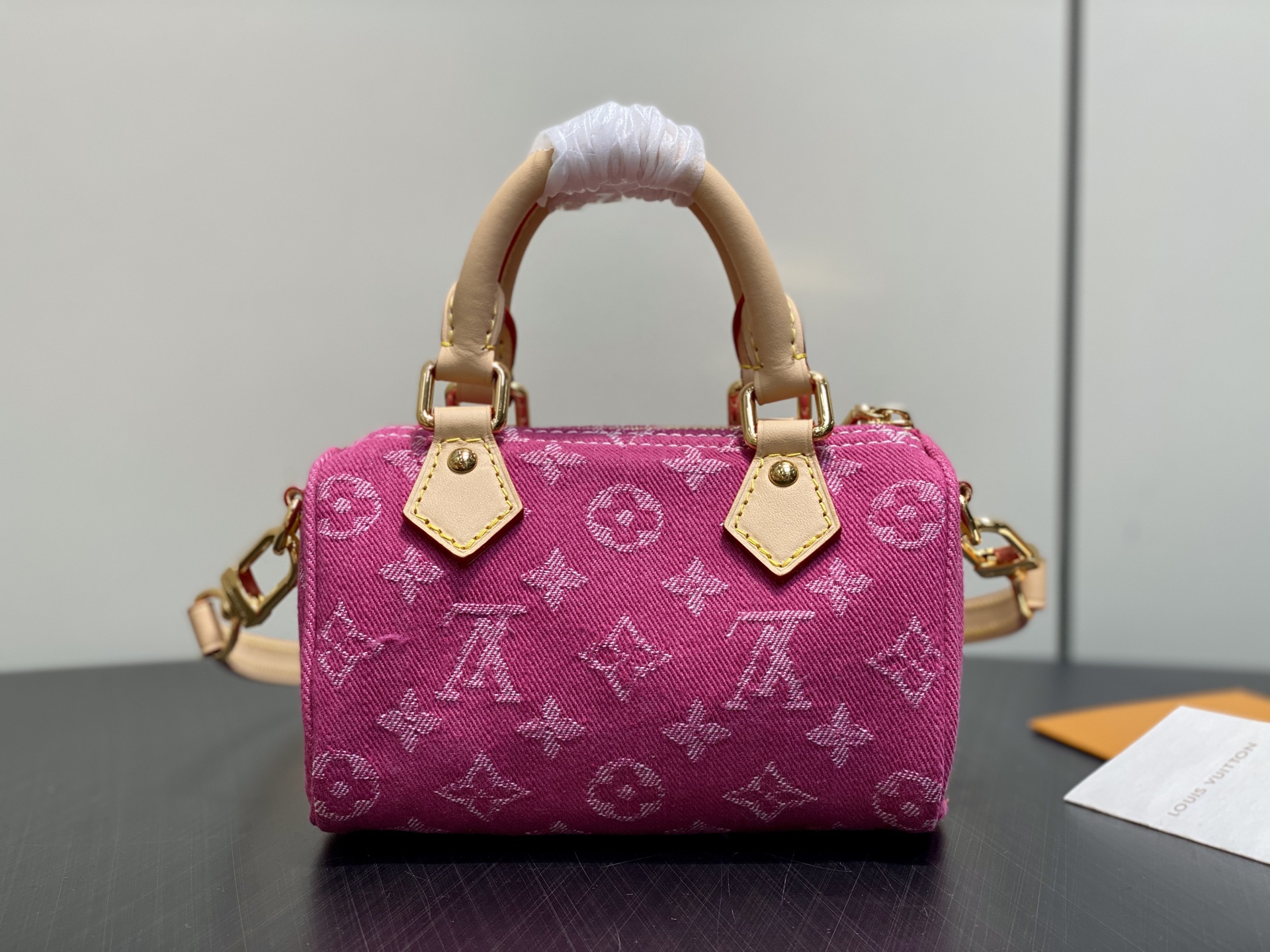 [Louis Vuitton] LV 루이비통 모노그램 데님 나노 스피디 (로즈 핑크) 가방
