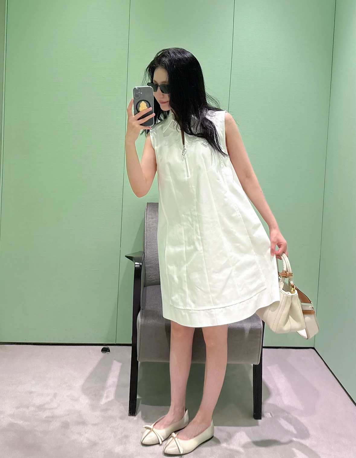 프라다(PRADA) 메탈 지퍼 민소매 셔츠 원피스 의류