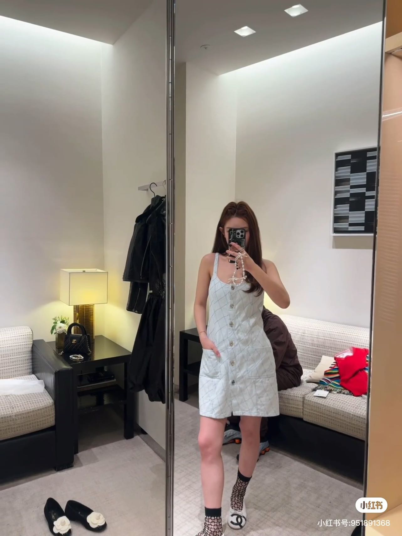 [Chanel] 샤넬 26SS 다이아 퀼팅 데님 뷔스티에 원피스 의류