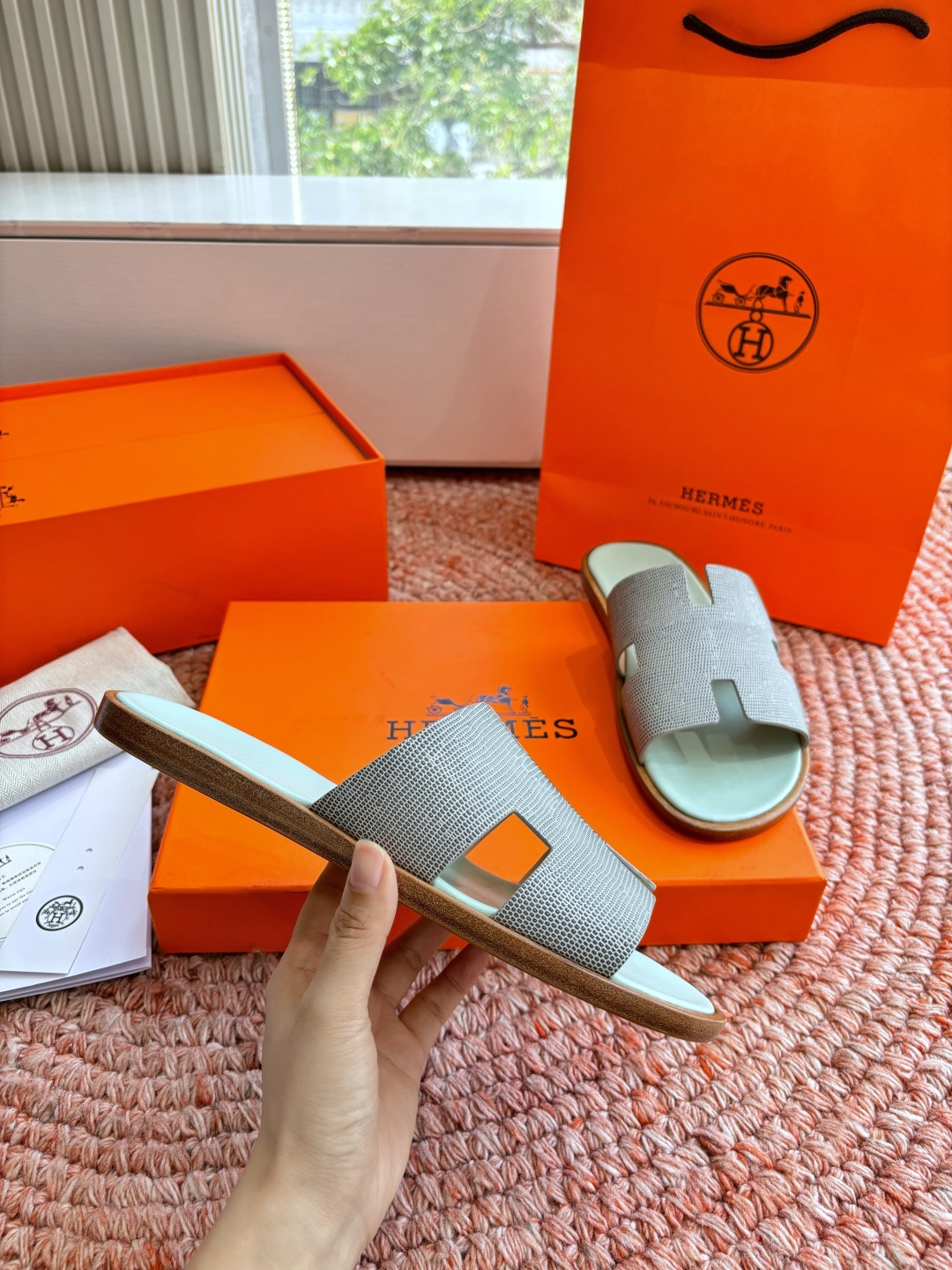 에르메스(HERMES) H 스트랩 슬리퍼 샌들 신발