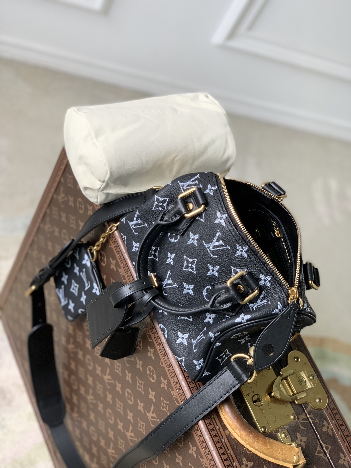 LOUIS VUITTON LV M28186 루이비통 스피디 P9 반둘리에 20 모노그램 레더 핸드백 가방