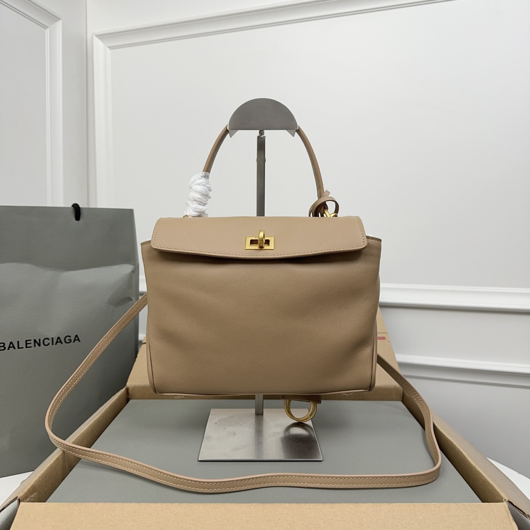 BALENCIAGA 발렌시아가 Rodeo 로데오 미니 핸드백 (밀크티 컬러 / 골드 하드웨어) 가방