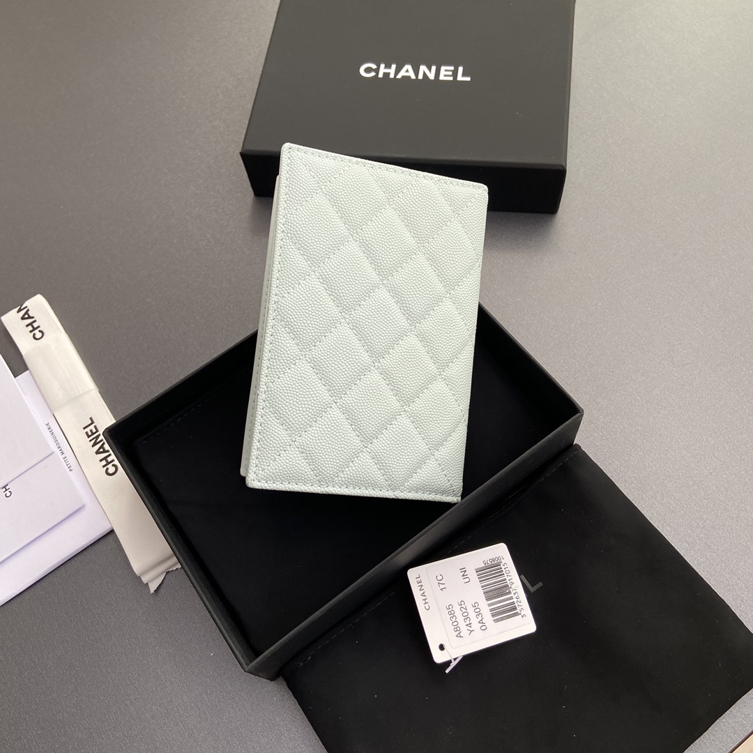 [Chanel] 샤넬 램스킨 퀼팅 패스포트 홀더/여권 지갑
