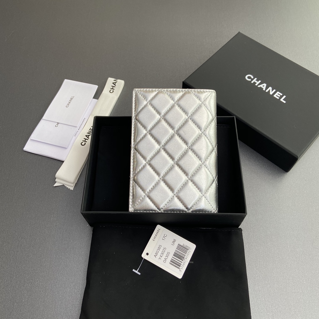 [Chanel] 샤넬 램스킨 퀼팅 패스포트 홀더/여권 지갑