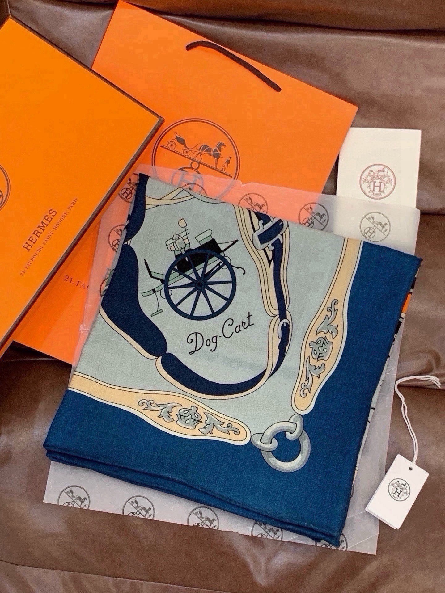 에르메스(HERMES) 더블페이스 캐시미어 실크 숄 목도리 스카프