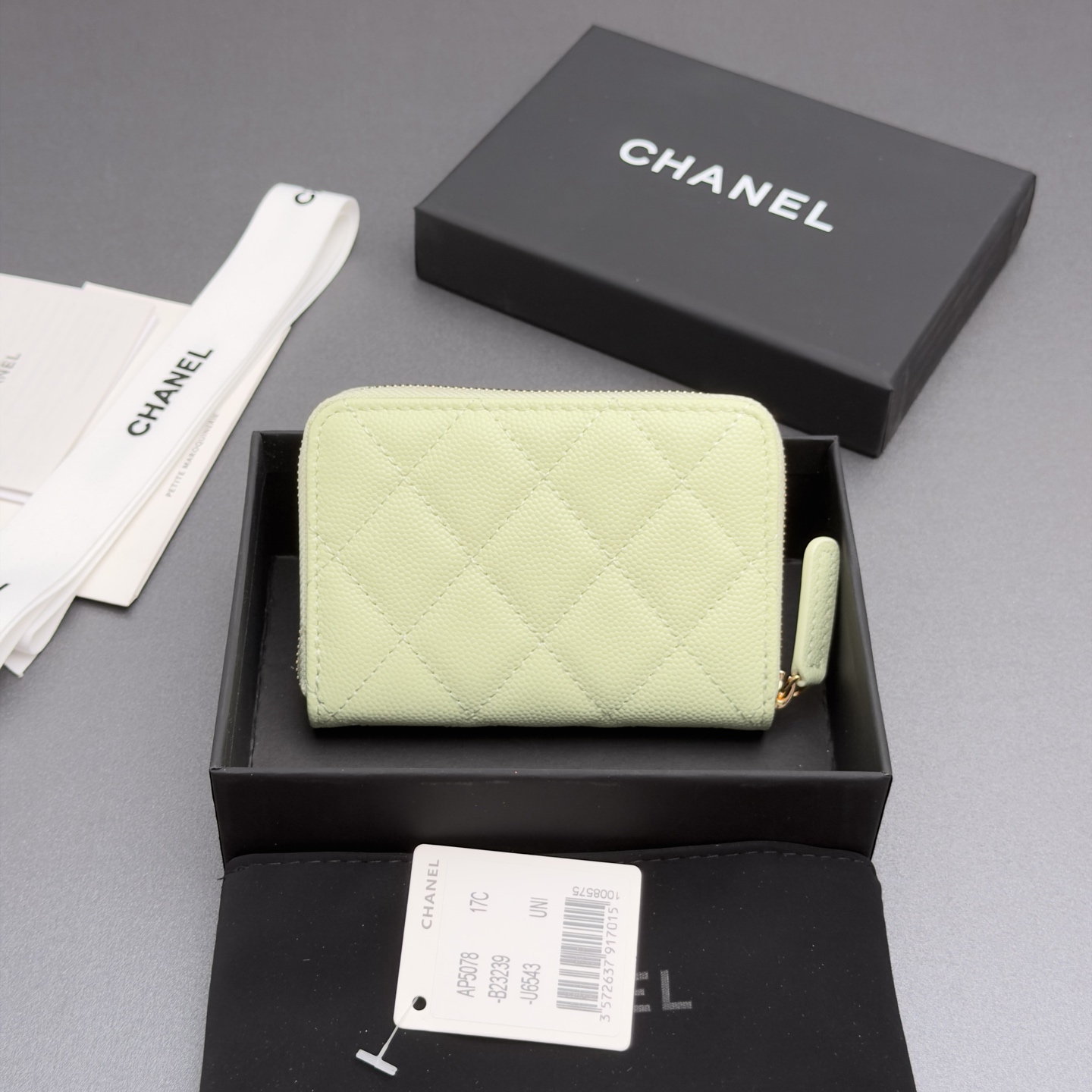 [Chanel] 샤넬 26SS 캐비어 멀티 젬스톤 미니 지퍼 코인 퍼스 지갑
