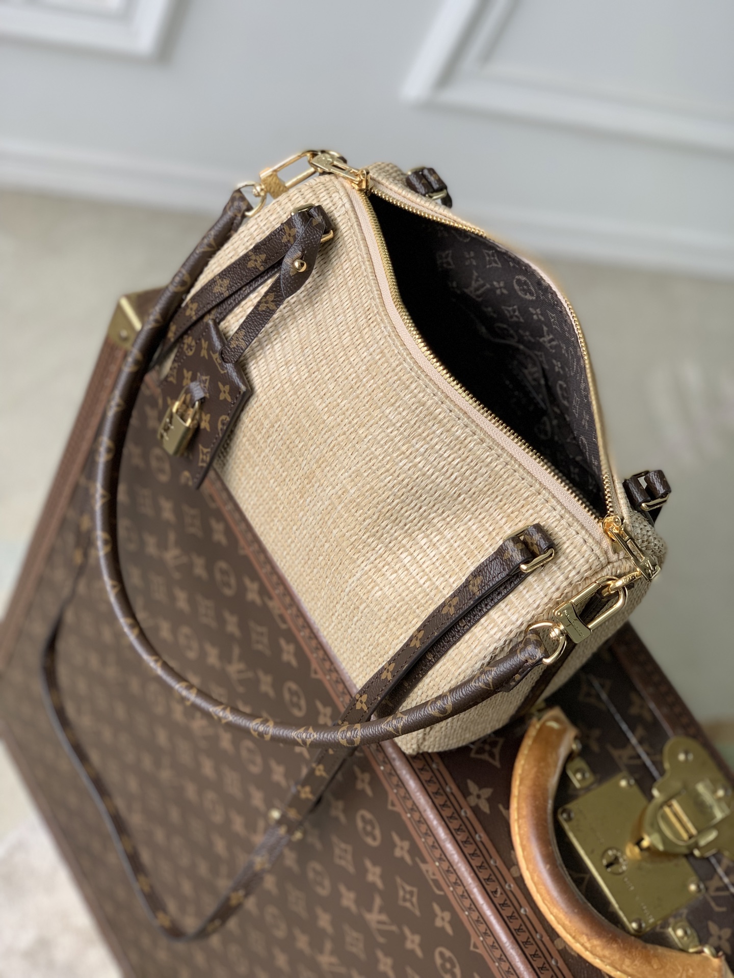 LOUIS VUITTON LV 루이비통 Express 익스프레스 PM 백 (라피아 스타일 텍스타일) 가방