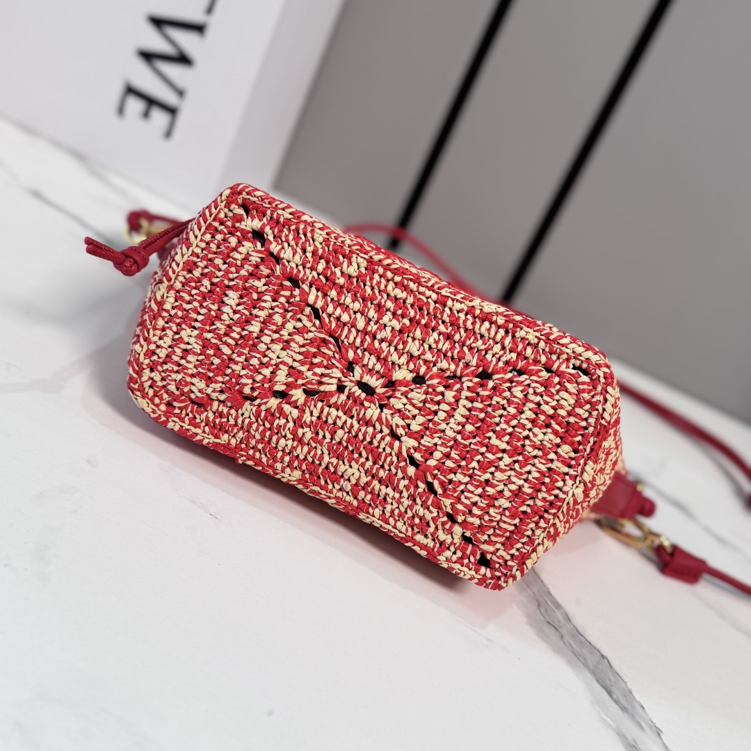 LOEWE 로에베 미니 클래식 카프스킨 & 라피아 칼라 백 가방 / 11268