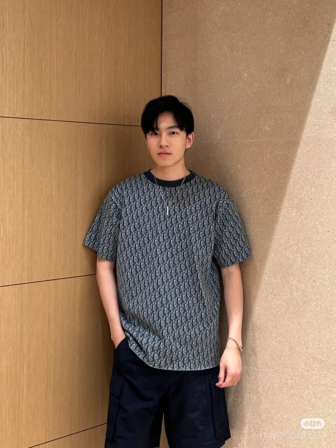 디올(DIOR) 오블리크 자카드 니트 반팔 티셔츠 상의 의류