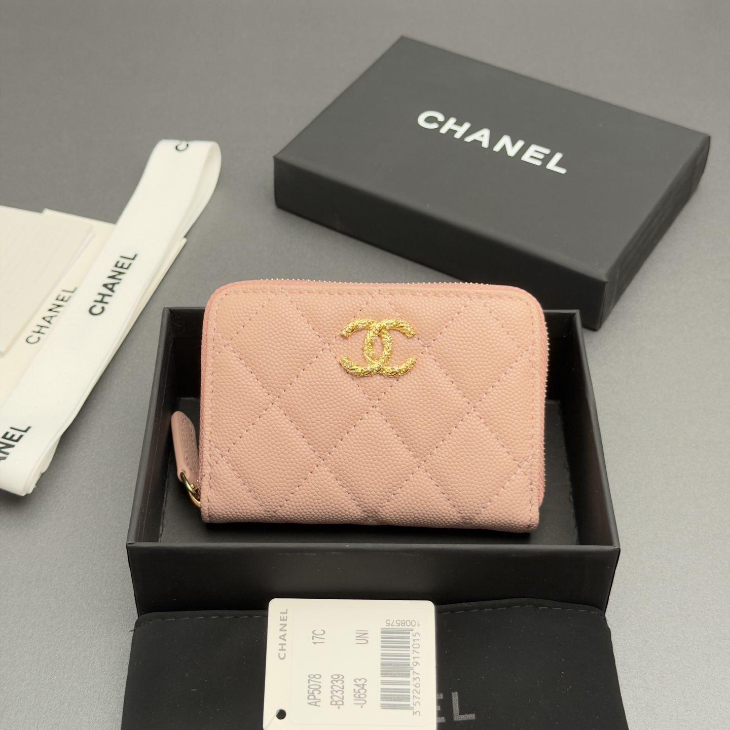 [Chanel] 샤넬 26SS 캐비어 멀티 젬스톤 미니 지퍼 코인 퍼스 지갑