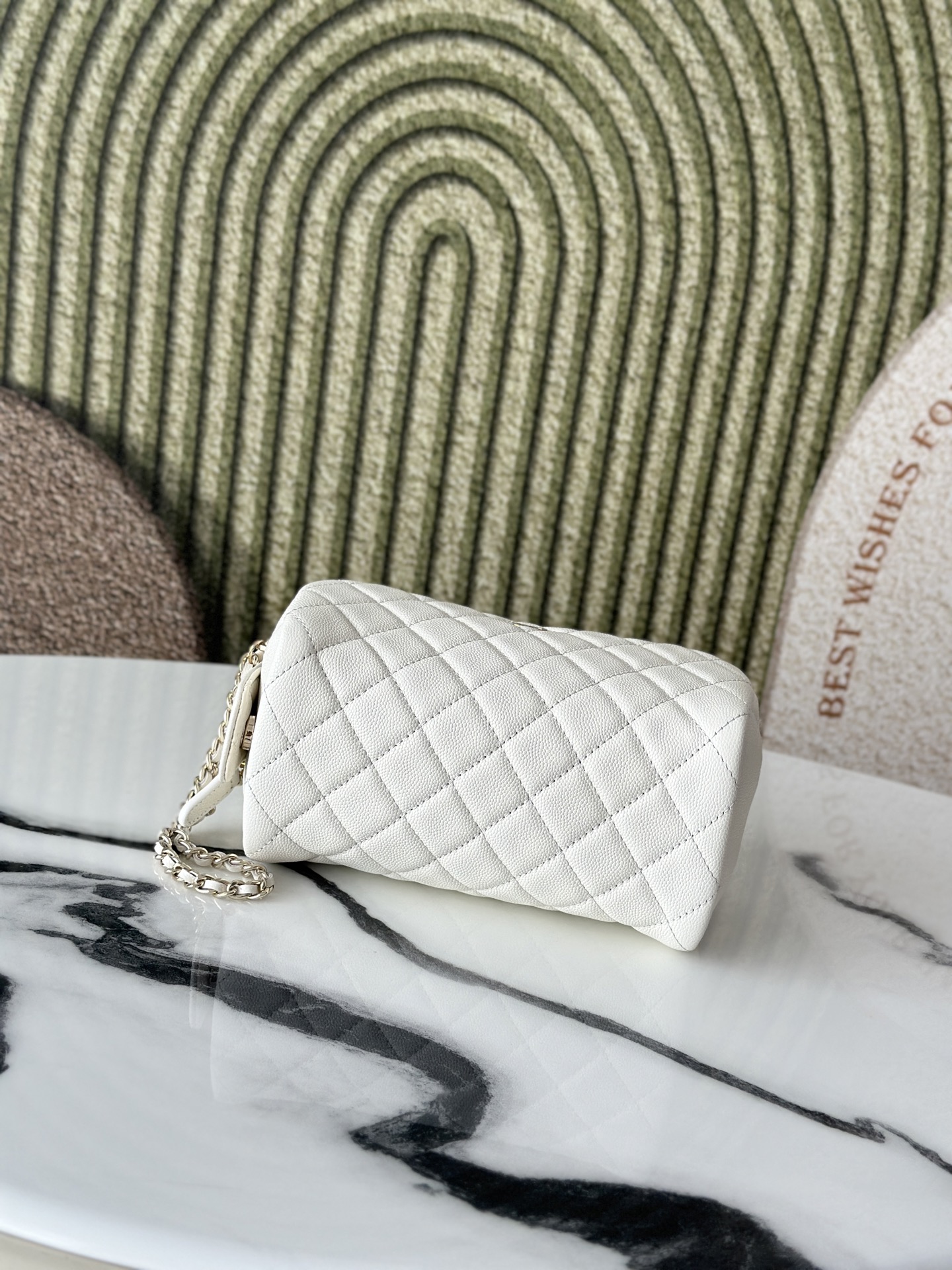 Chanel 샤넬 그레인 카우레더 세면·메이크업 파우치 백 가방