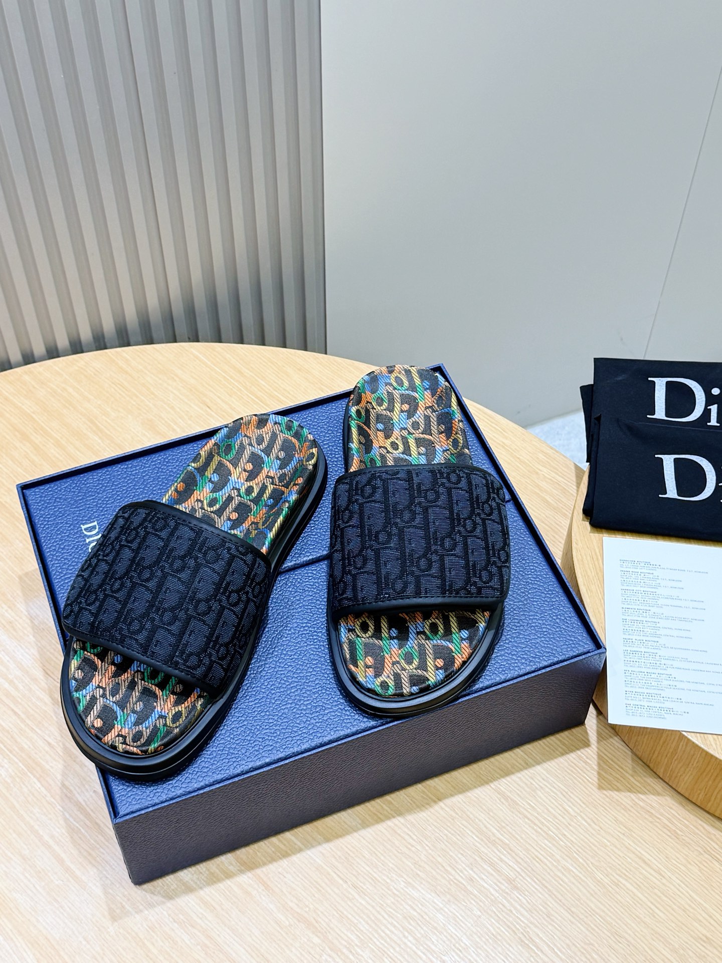 Dior 디올 Aqua 남성 슬라이드 샌들 슬리퍼 신발