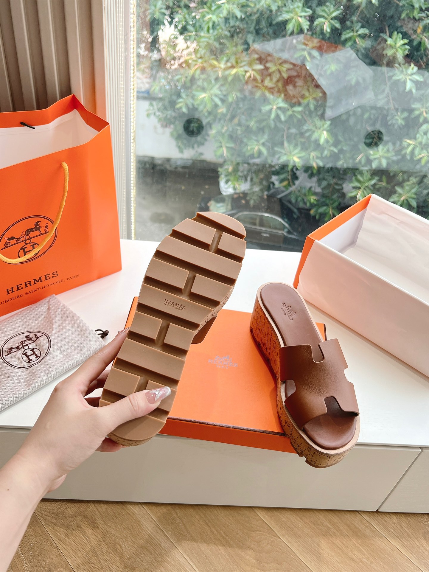 에르메스(HERMES) 웨지힐 슬리퍼 신발