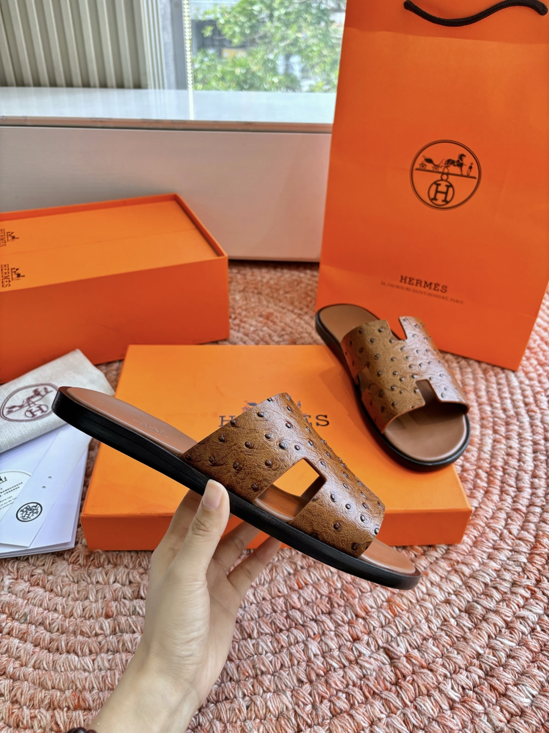 에르메스(HERMES) H 스트랩 슬리퍼 샌들 신발
