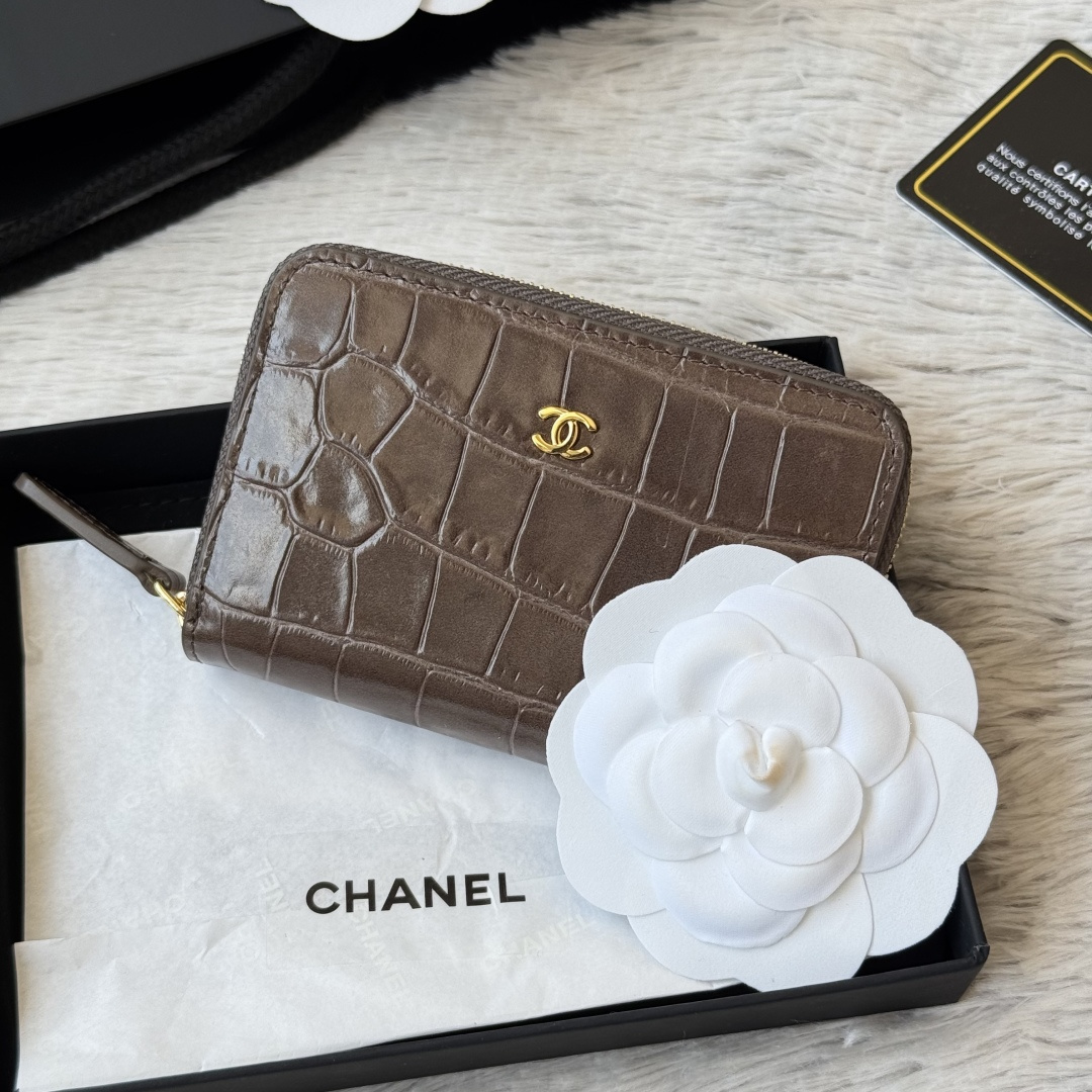Chanel 26S CF 샤넬 지퍼 카드·코인 파우치 지갑
