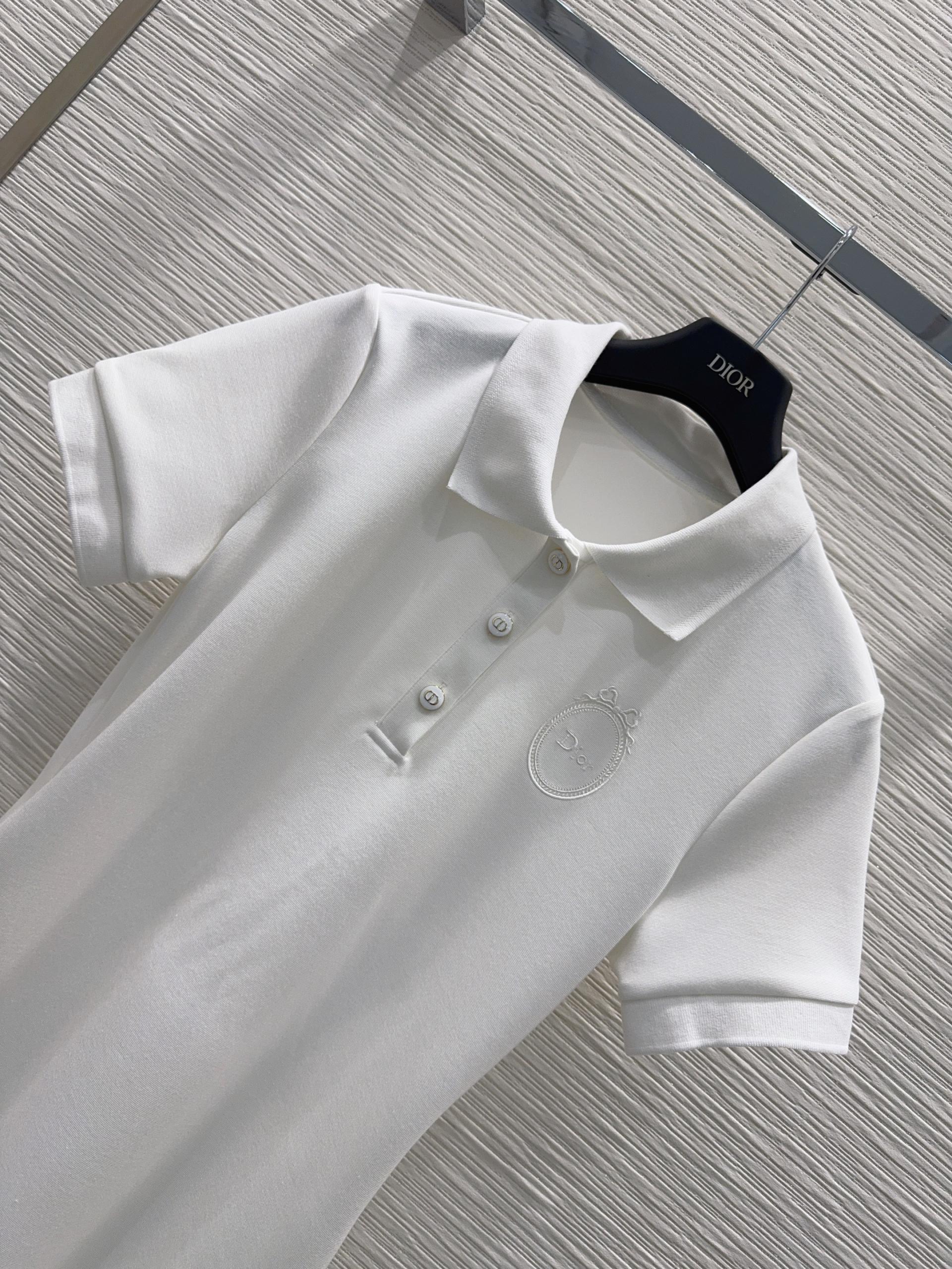 Dior CD 디올 레트로 스포츠 폴로 반팔 원피스 의류