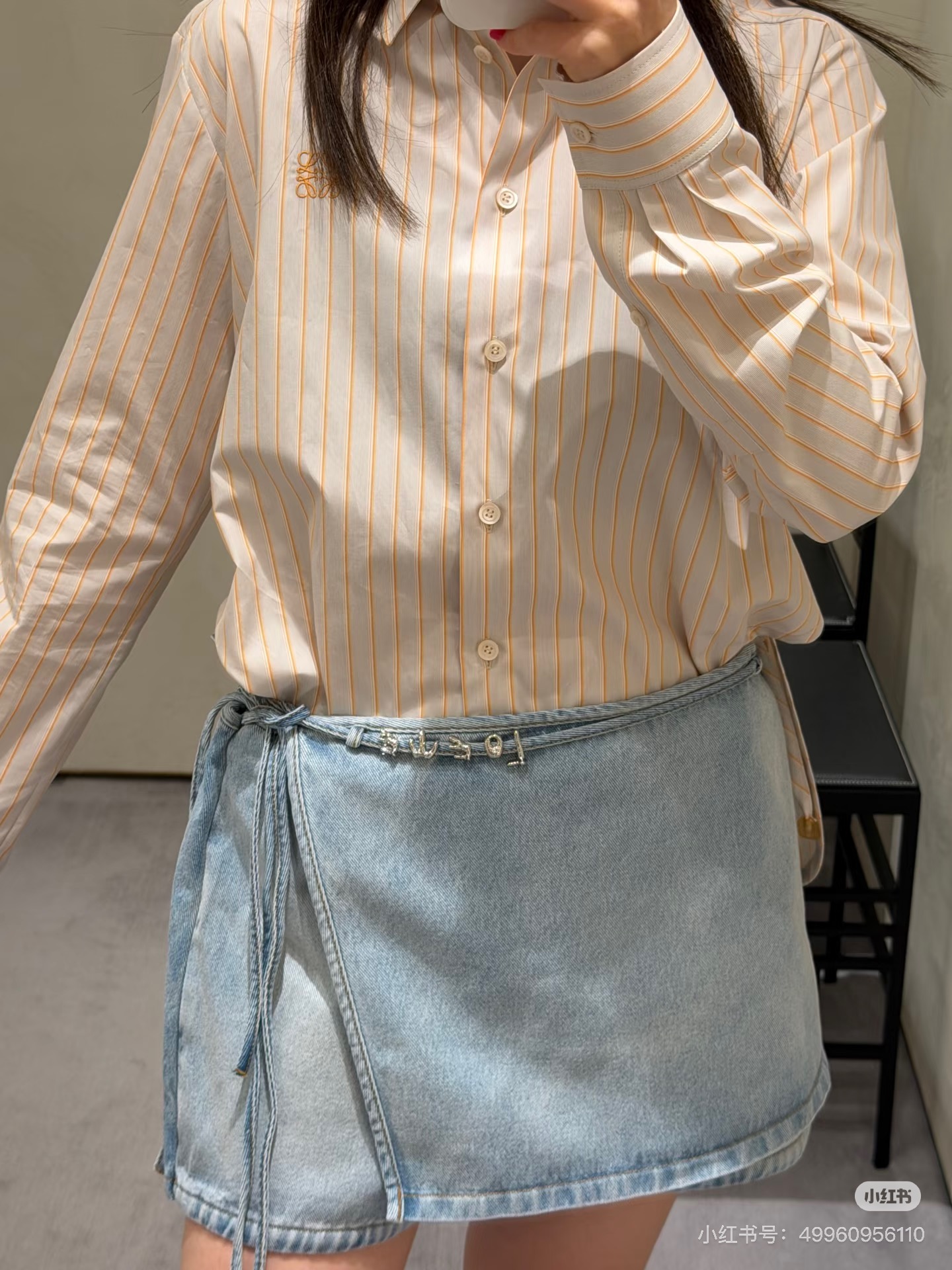 로에베(LOEWE) 비대칭 데님 스커트 팬츠 의류
