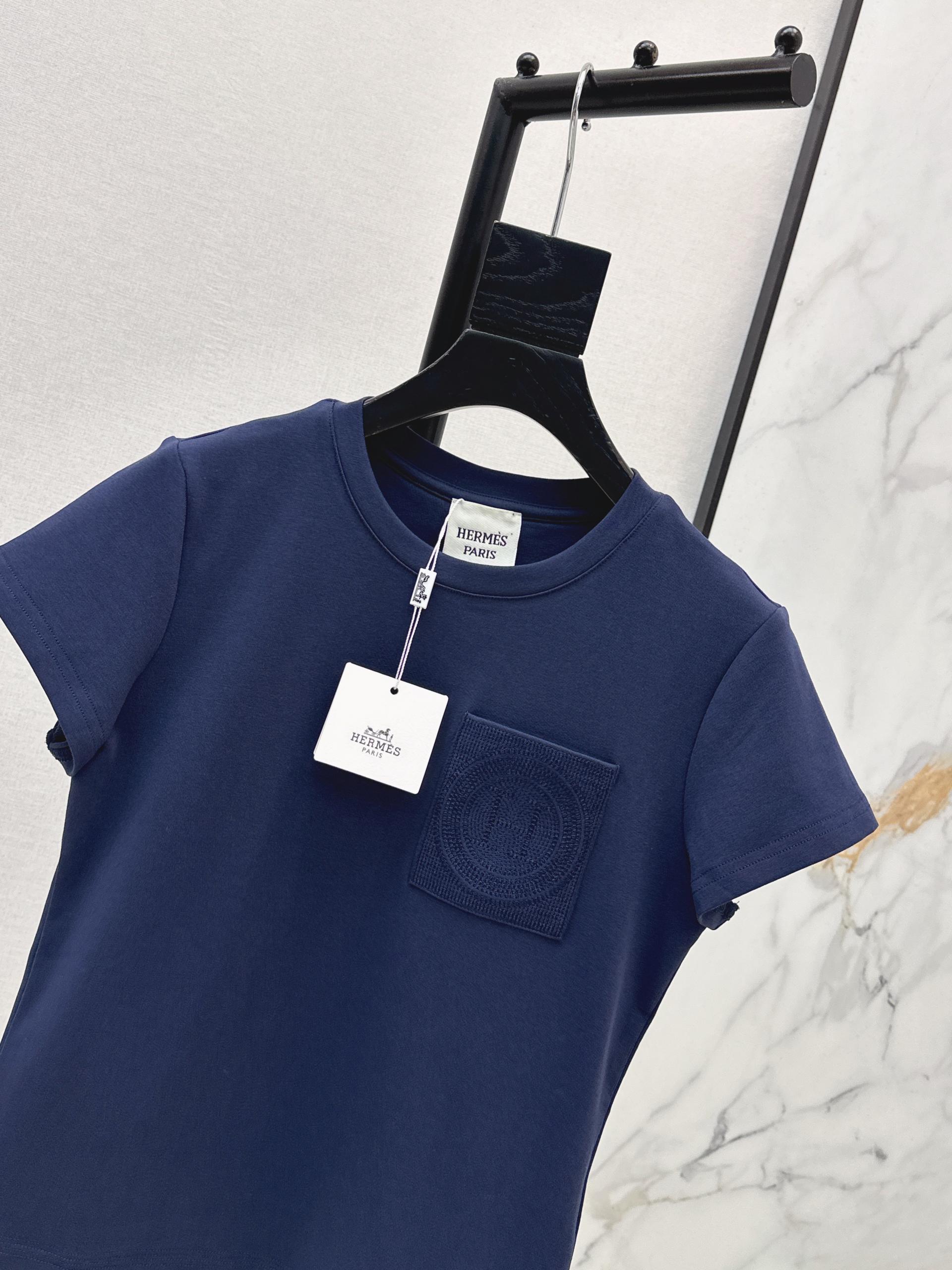 [Hermes] 에르메스 26SS 크롭 슬림핏 반팔 티셔츠 의류