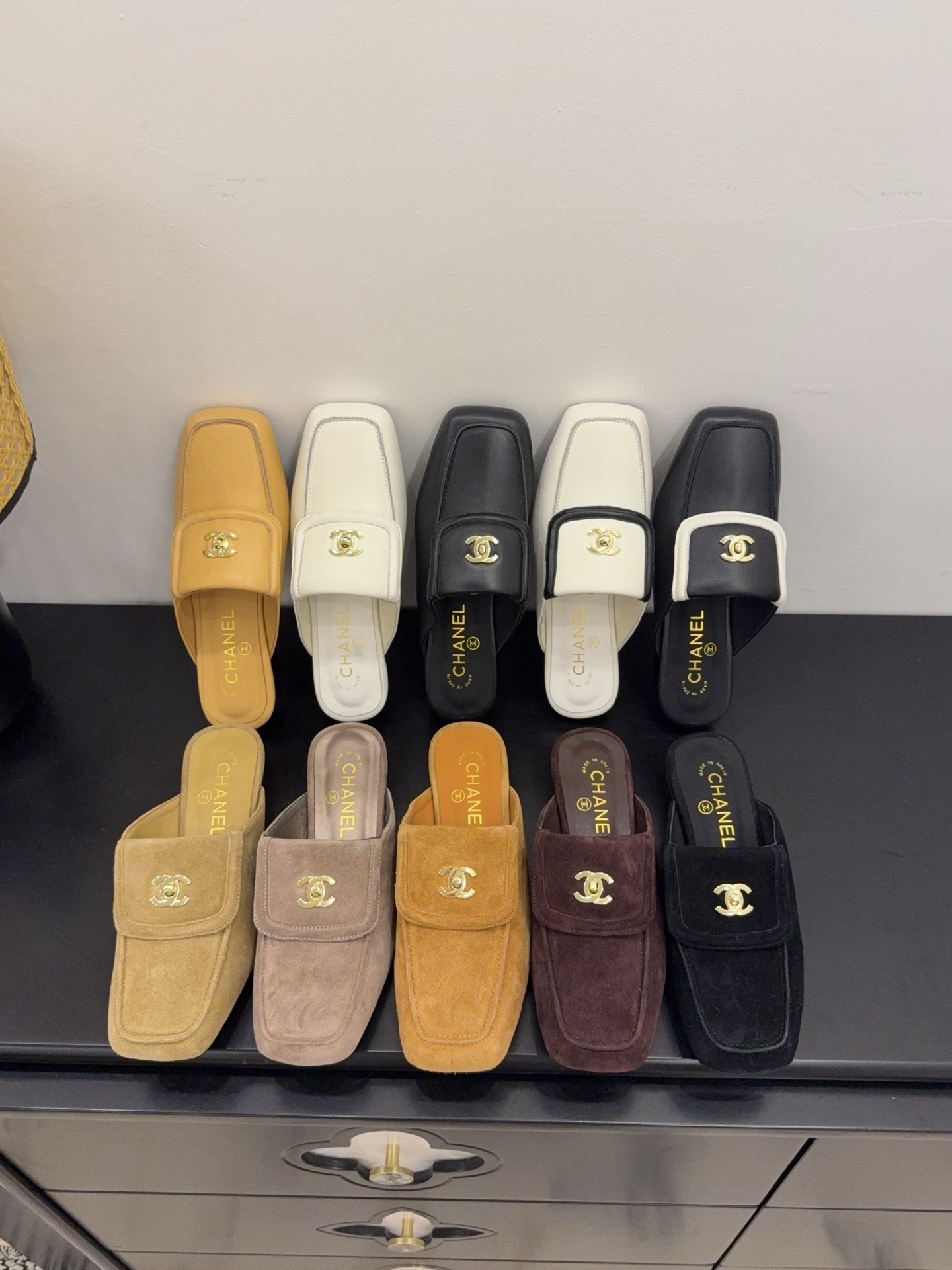샤넬(CHANEL) 스퀘어토 미들굽 슬리퍼 신발