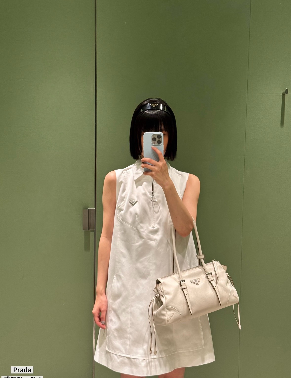 프라다(PRADA) 메탈 지퍼 민소매 셔츠 원피스 의류
