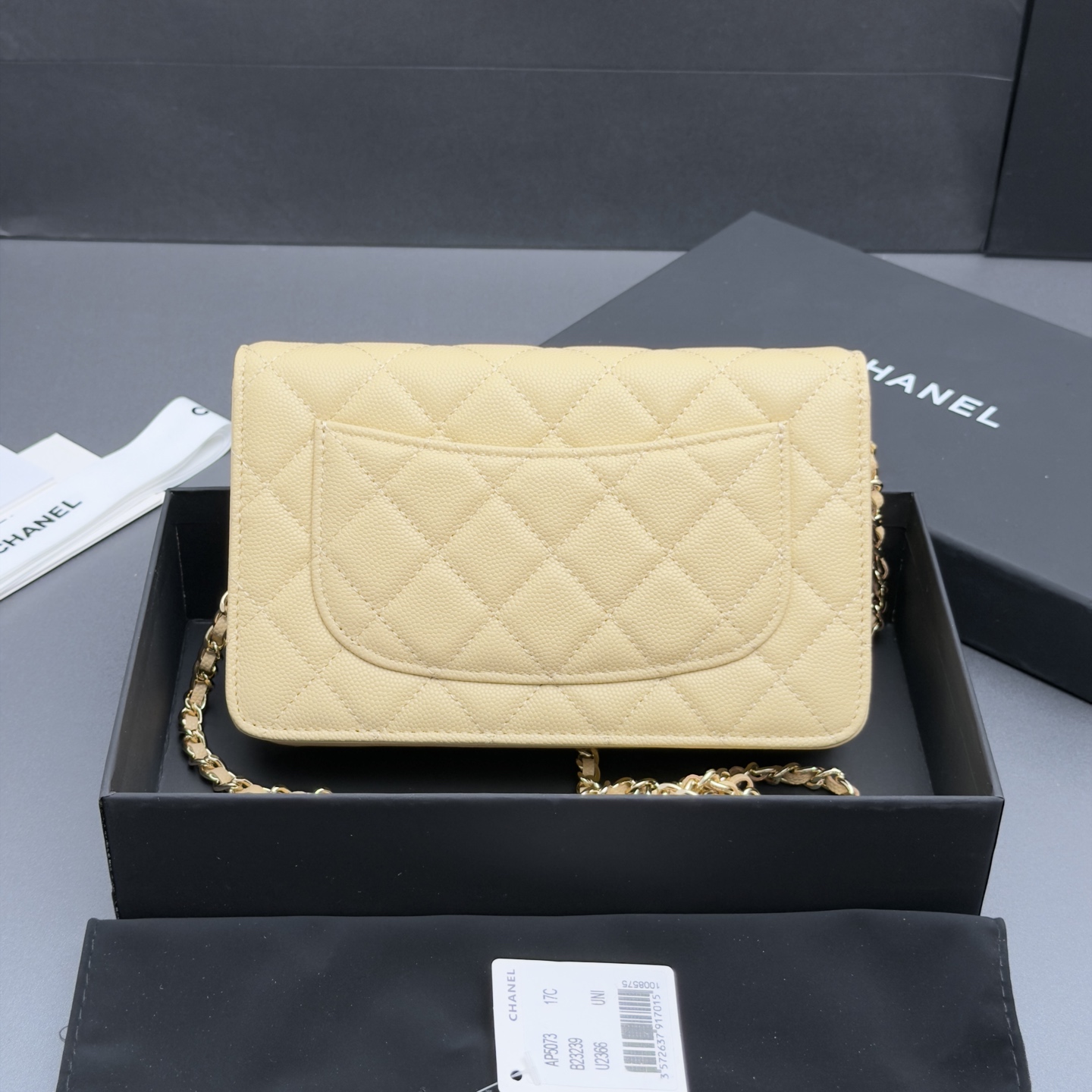 [Chanel] 샤넬 26SS 캐비어 멀티 젬스톤 체인 아코디언 플랩백 (WOC) 가방