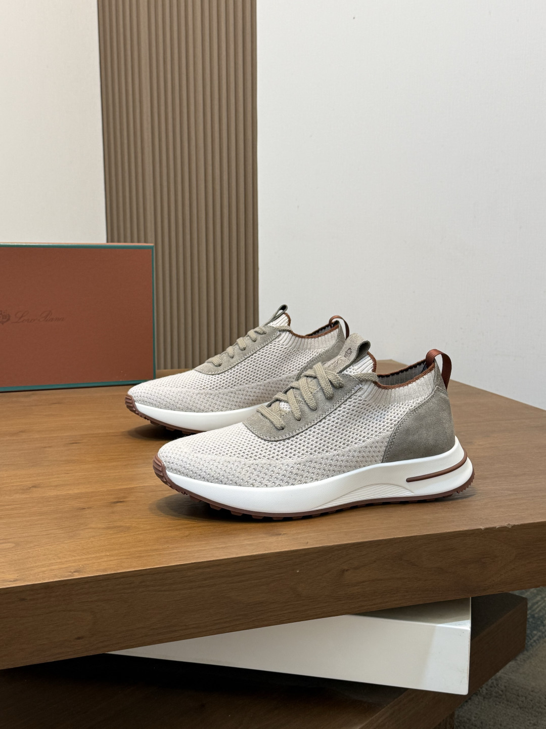 [Loro Piana] LP 로로 피아나 썸머 안톤 워크 레더 앤 패브릭 보트 슈즈 스니커즈 신발