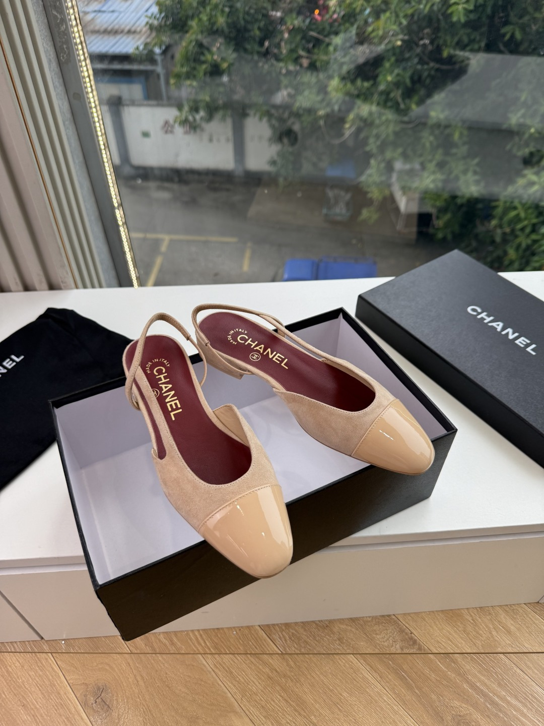 샤넬(CHANEL) 메리제인 슬링백 플랫 신발