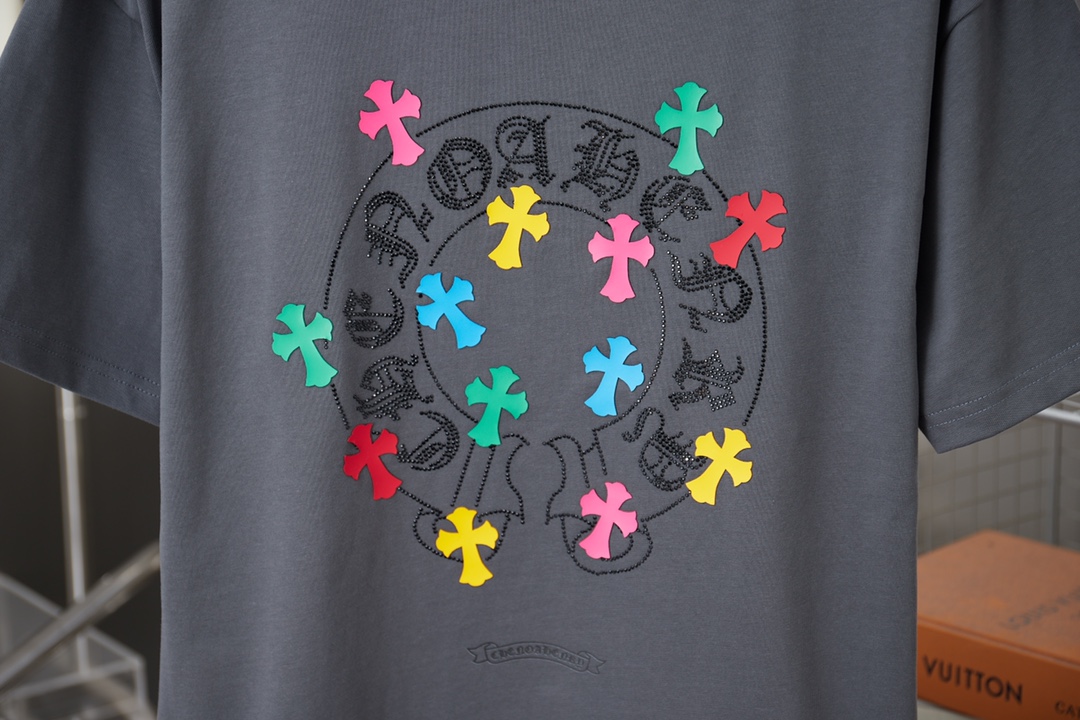 크롬하츠(Chrome Hearts) 실리콘 크로스 반팔 티셔츠 상의 의류