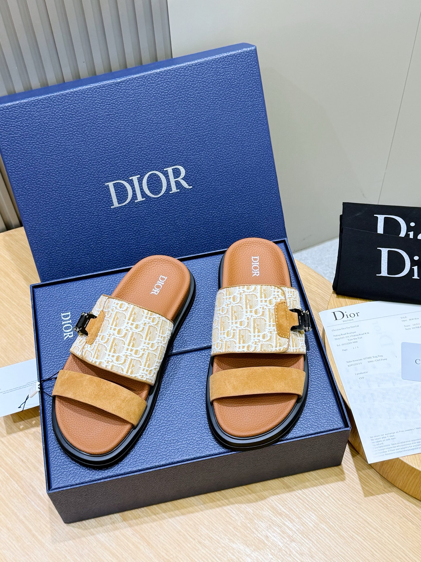 Dior 디올 Aqua 남성 슬라이드 샌들 슬리퍼 신발